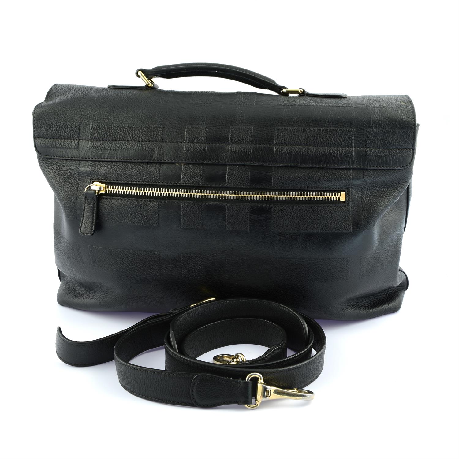 BURBERRY - a black embossed leather satchel. - Image 2 of 4