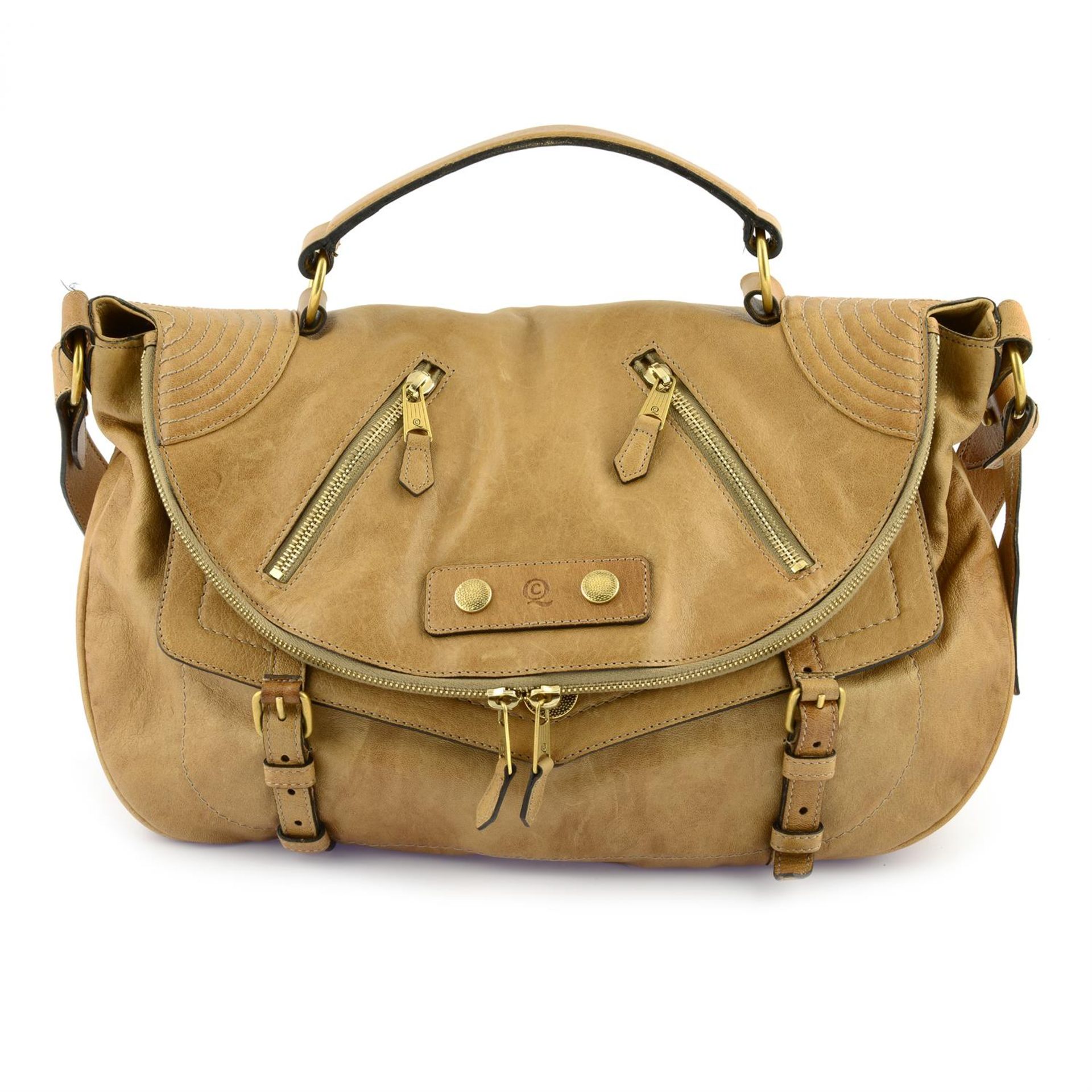 ALEXANDER MCQUEEN - a tan leather Faithfull handbag.
