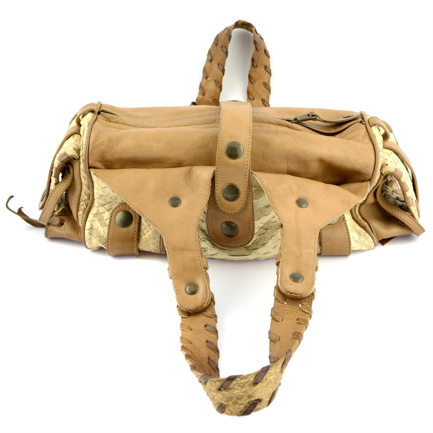 CHLOÉ - a beige Silverado Python leather shoulder bag. - Image 2 of 5