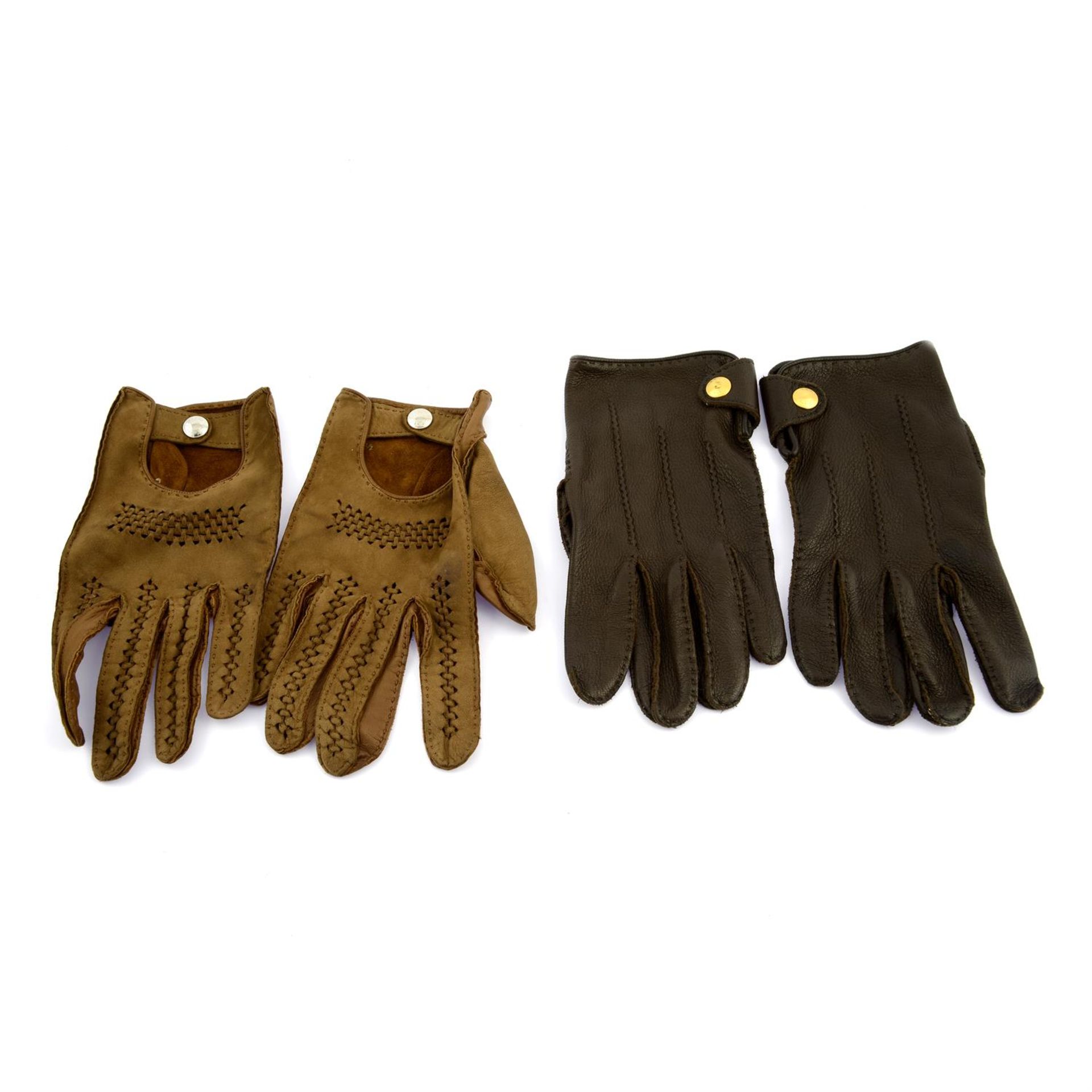 HERMÈS - two pairs of leather gloves. - Image 2 of 3