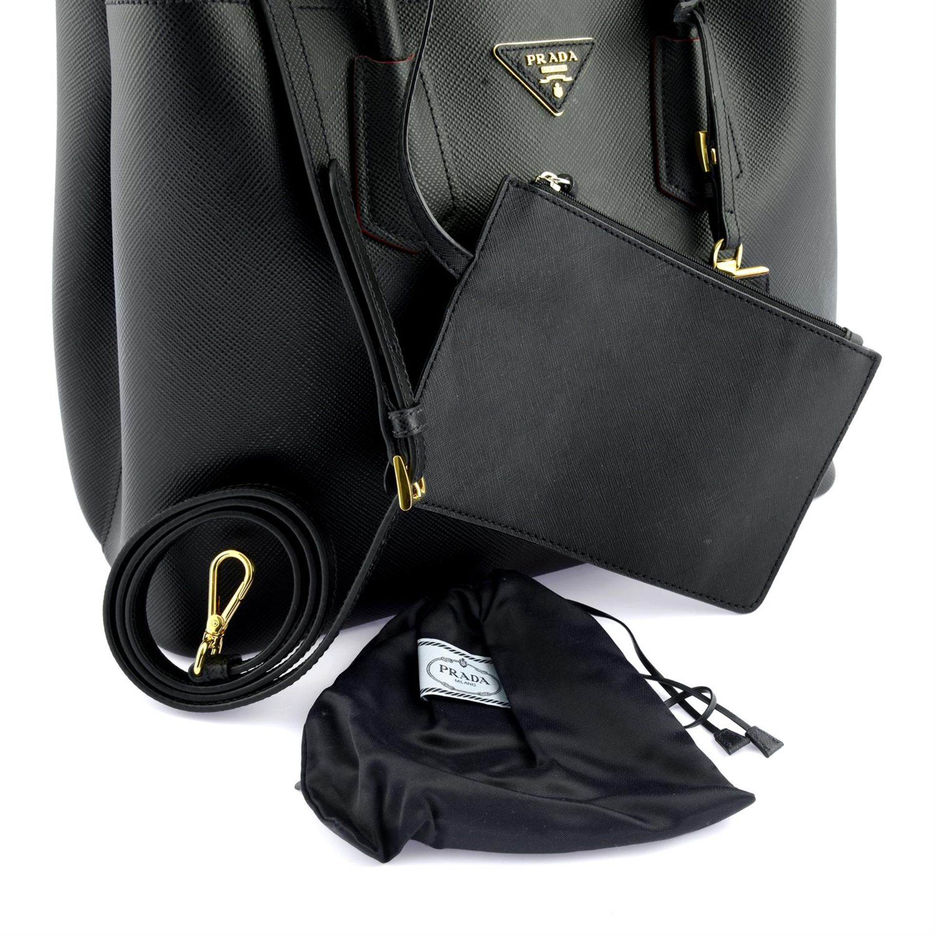 PRADA - a Black Bibliotheque tote bag. - Image 5 of 5