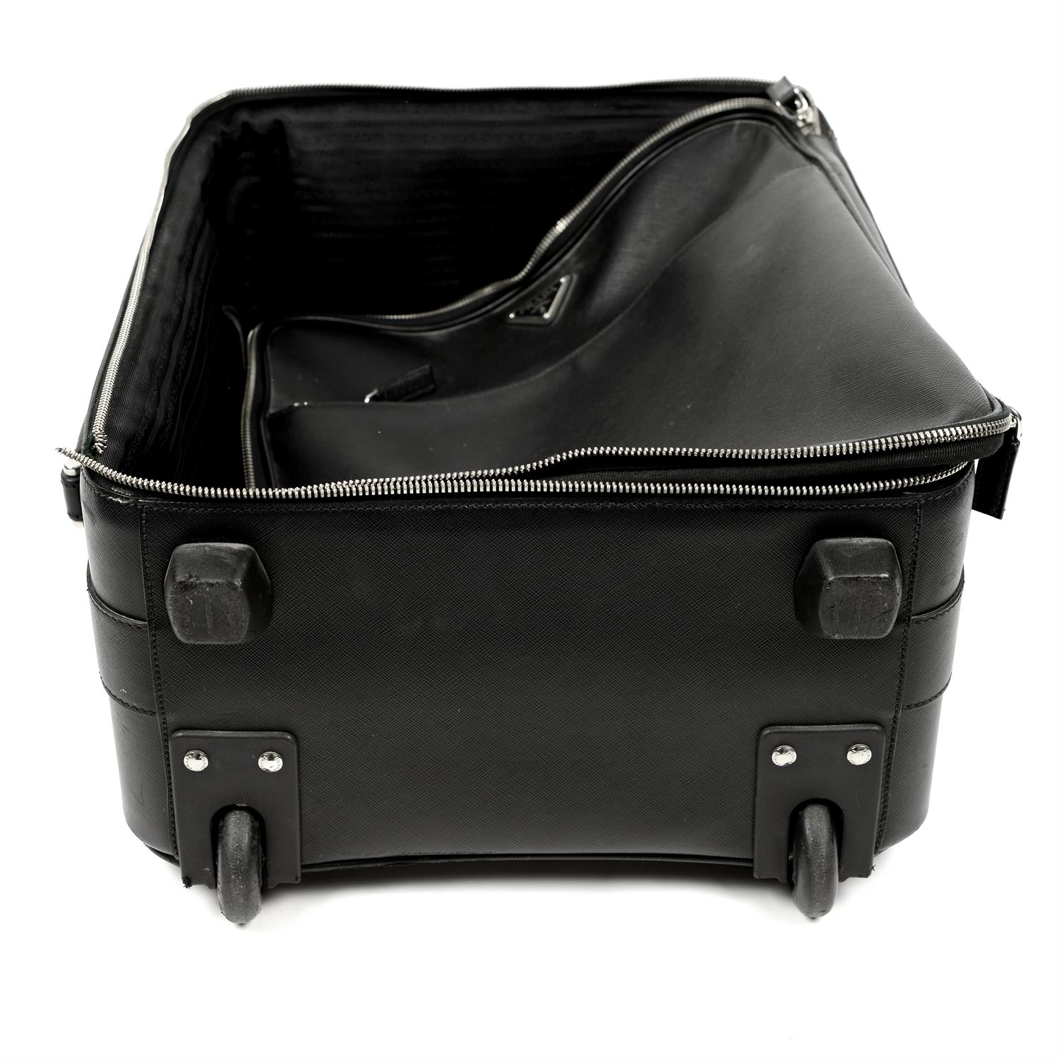 PRADA - a black Saffiano leather suitcase A/F. - Image 4 of 5