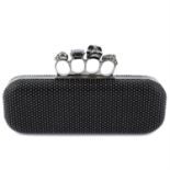 ALEXANDER MCCQUEEN - a black leather Knuckle box clutch.