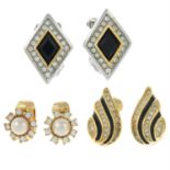 CHRISTIAN DIOR - three pairs of clip on earrings.