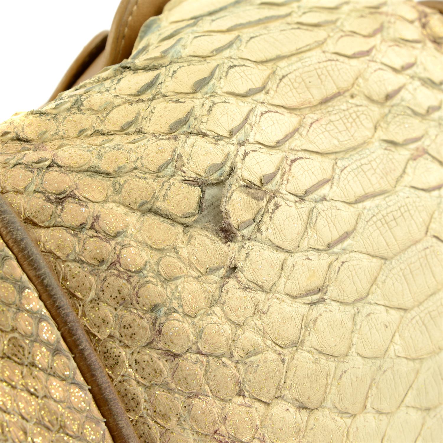 CHLOÉ - a beige Silverado Python leather shoulder bag. - Image 5 of 5