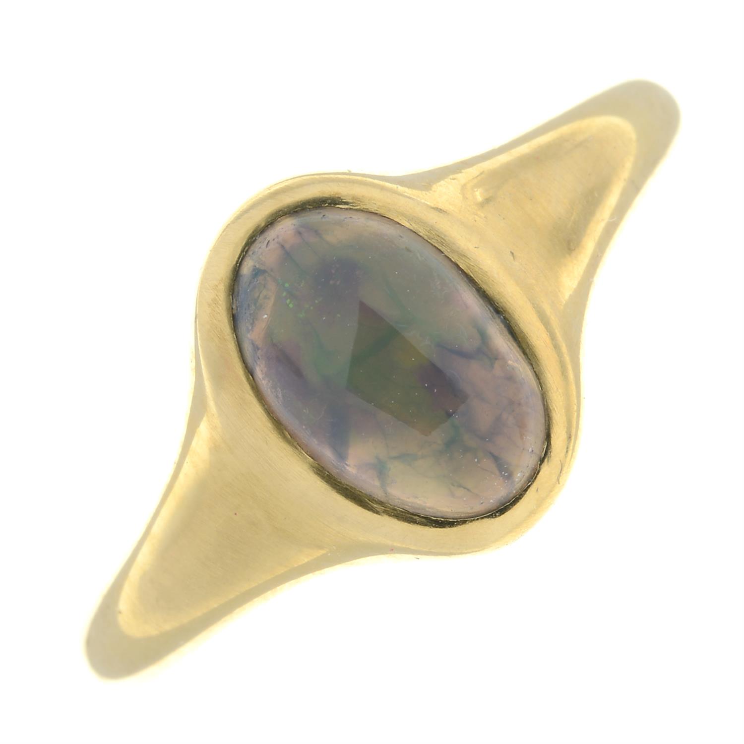 An early 20th century opal single-stone ring.