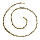 A late 19th century gold fancy-link chain.