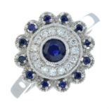 An 18ct gold sapphire and brilliant-cut diamond dress ring.