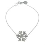 A pave-set diamond snowflake bracelet, by Vanessa Pederzani.