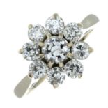 An 18ct gold brilliant-cut diamond cluster ring.