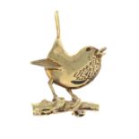 A 9ct gold robin brooch, by Ola Gorie.