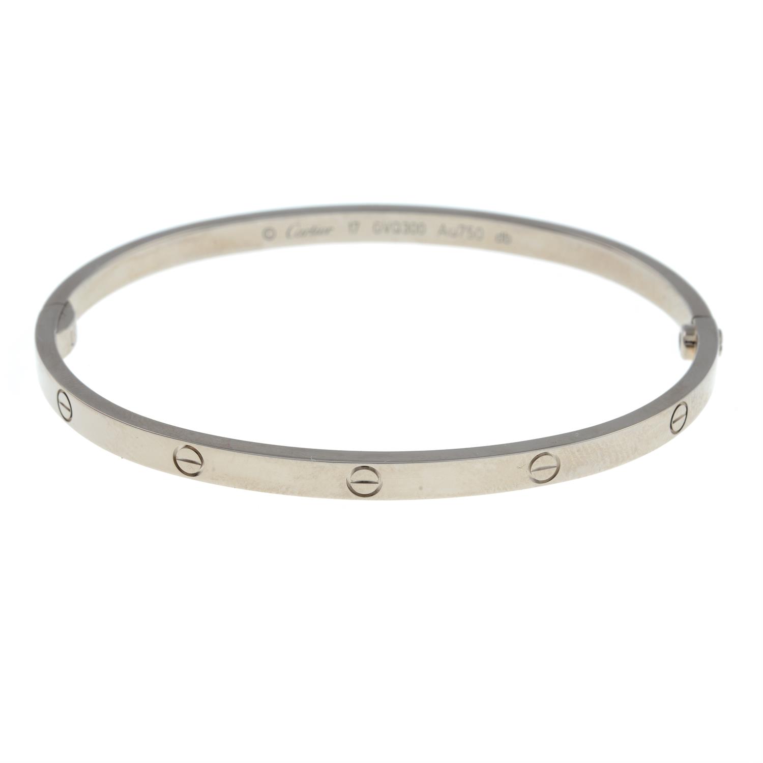 An 18ct gold 'Love' bangle, by Cartier.