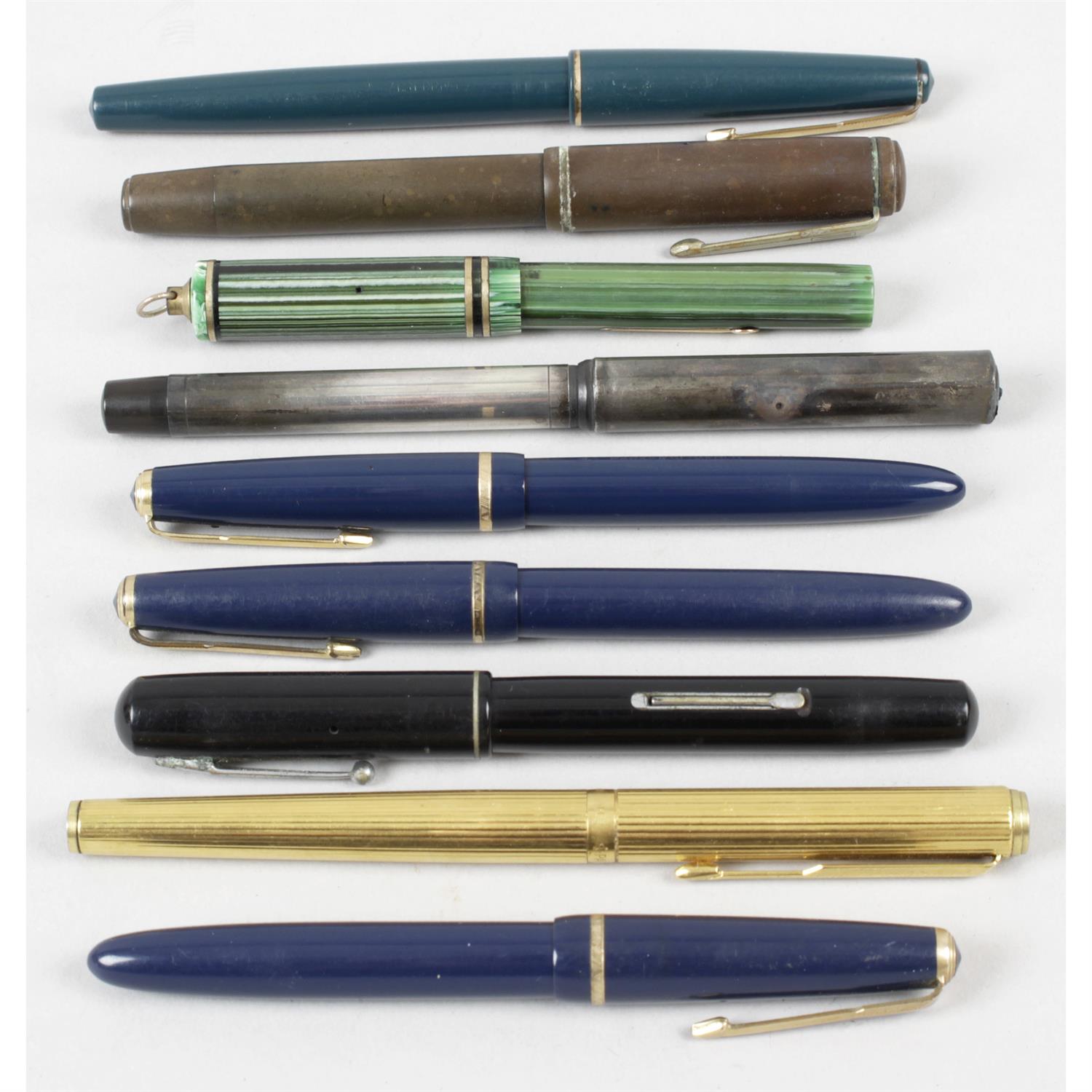 A mixed selection of nine assorted fountain pens, to include Waterman, Mentmore and Parker examples,