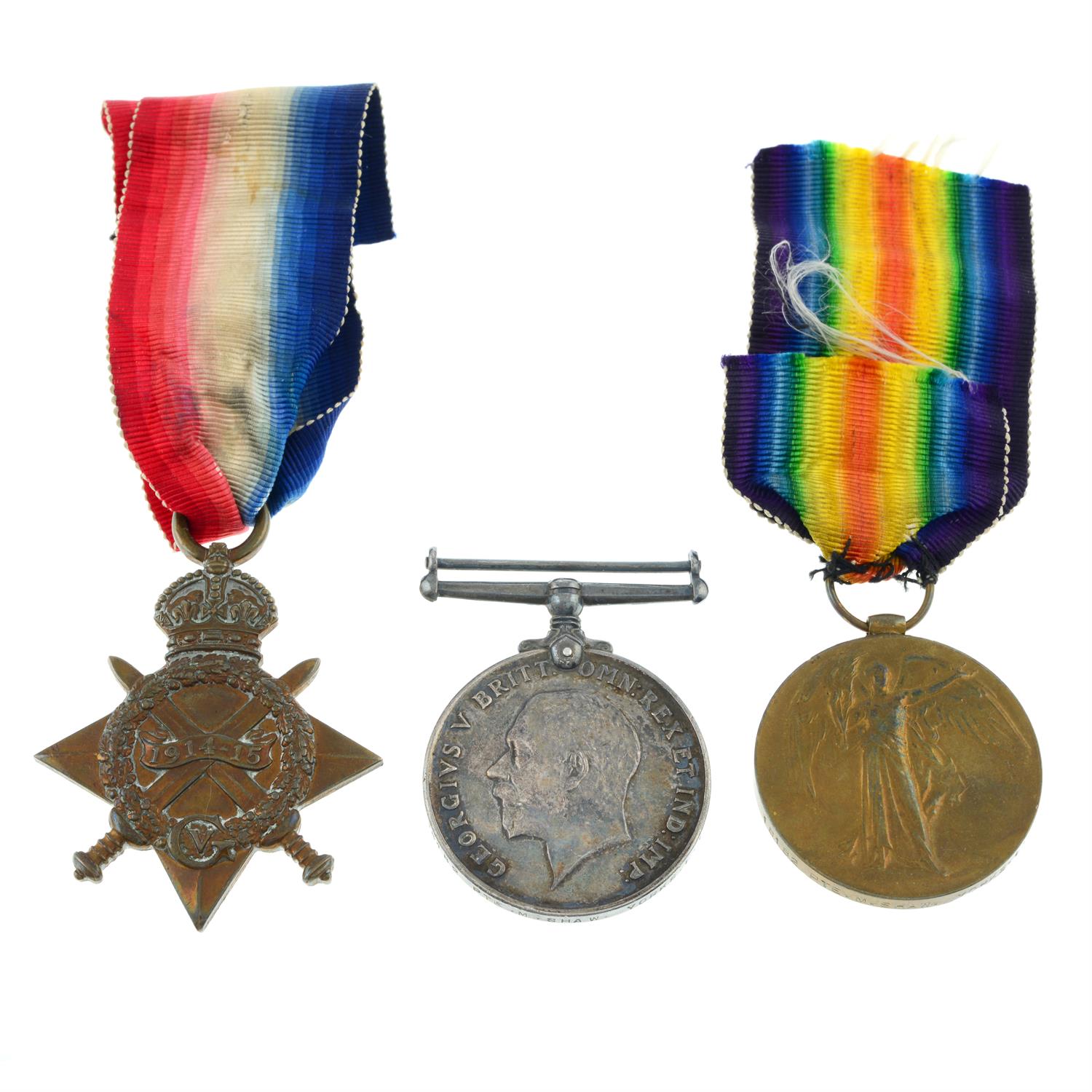 A Great War family group of medals.