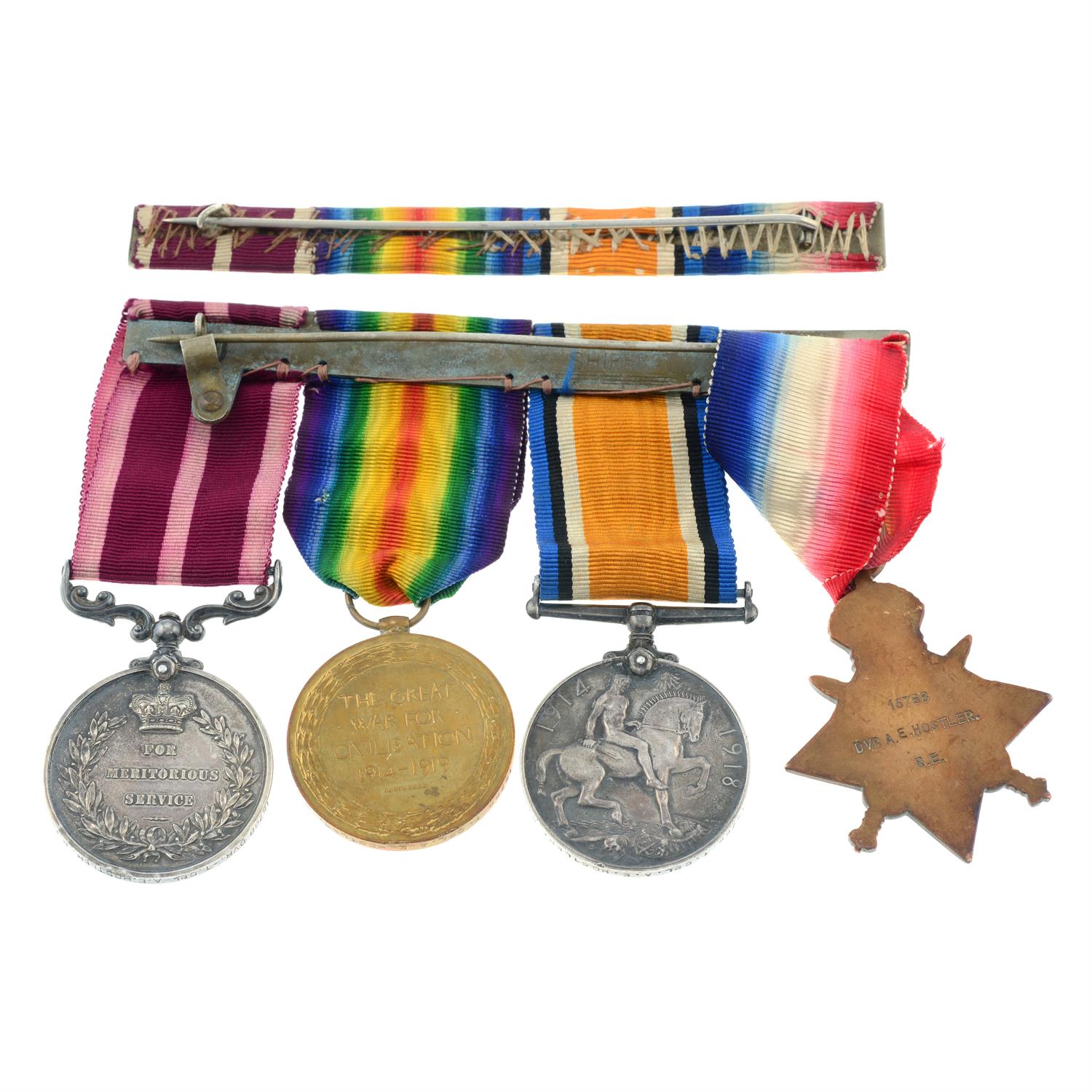 A Great War Trio, together with an Army Meritorious Service Medal. (4). - Image 2 of 2