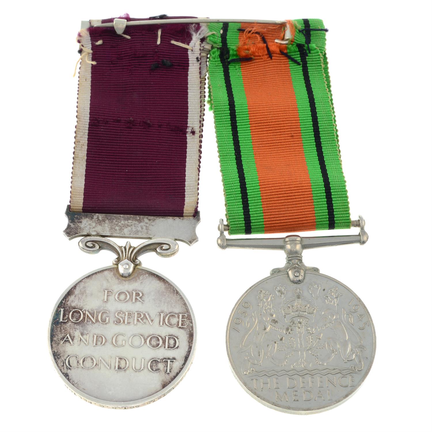A WWII Defence Medal, together with an Army Long Service and Good Conduct Medal. (2). - Image 2 of 3