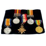 A Victorian & later group of five medals comprising Queen's South Africa, King's South Africa & a