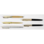 An assorted selection of five pens, to include Parker and Conway Stewart examples.