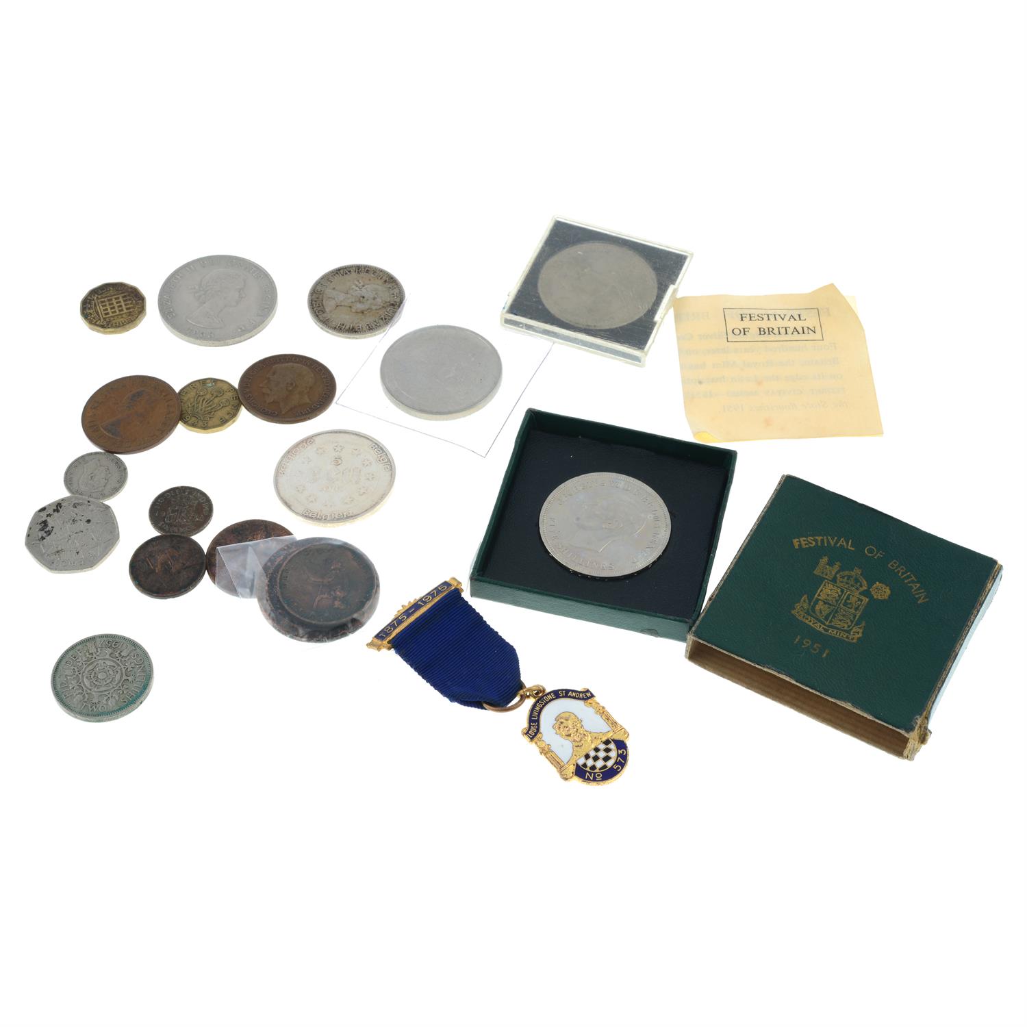 A small selection of assorted medals & coins, to include German War Cross, etc. - Image 4 of 4
