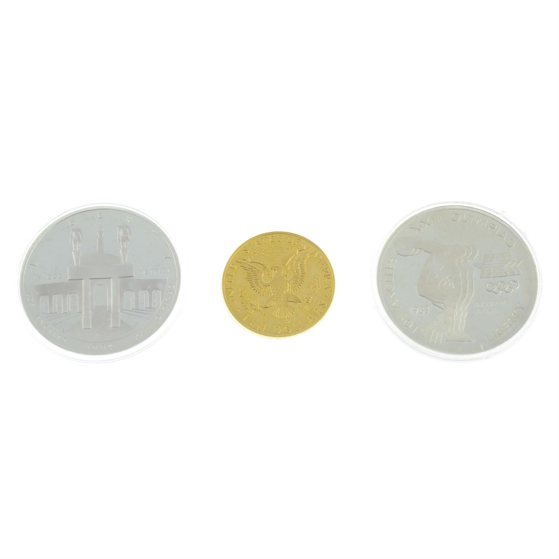 USA, Los Angeles Olympics 1984, commemorative proof coin set. - Bild 2 aus 2