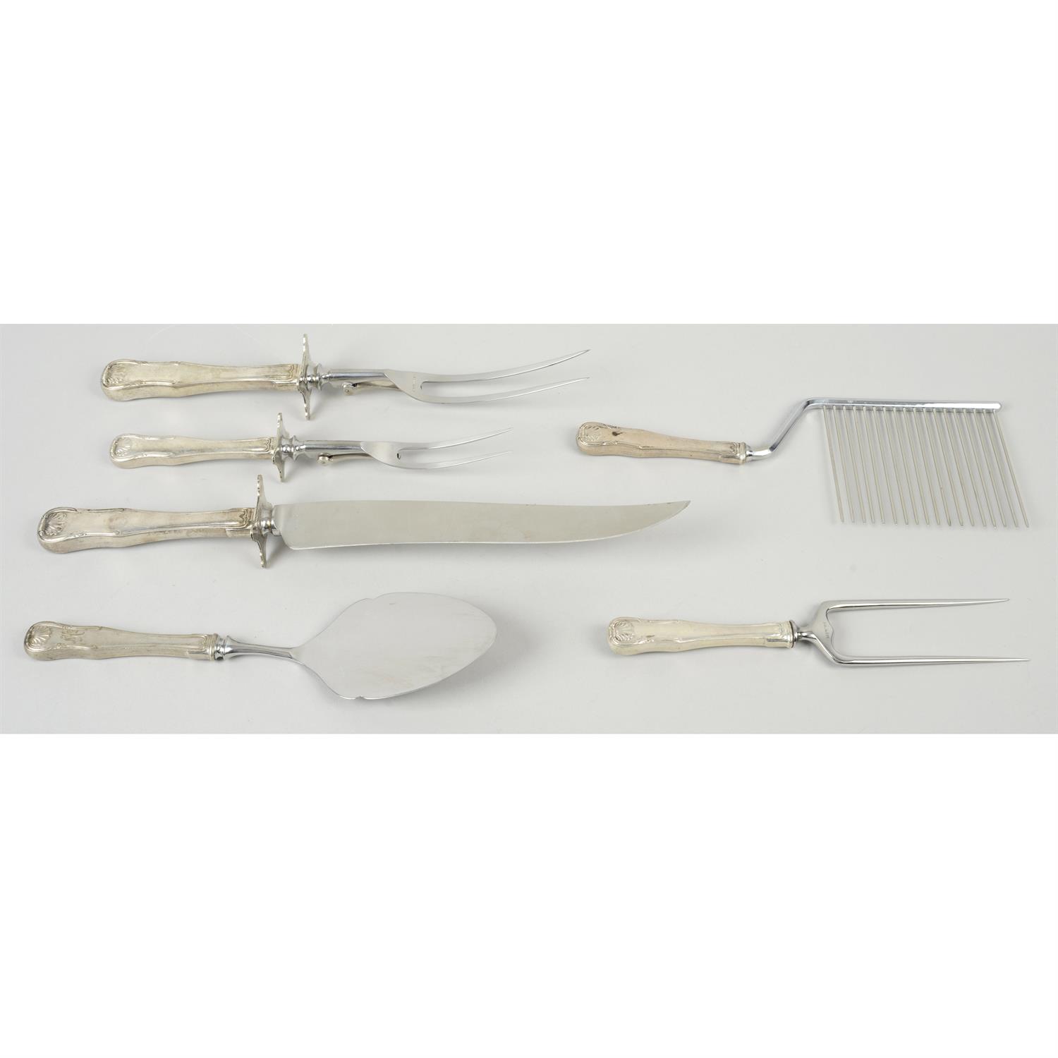 A selection of American sterling silver-handled knives, carving set, etc. (filled). - Image 3 of 4