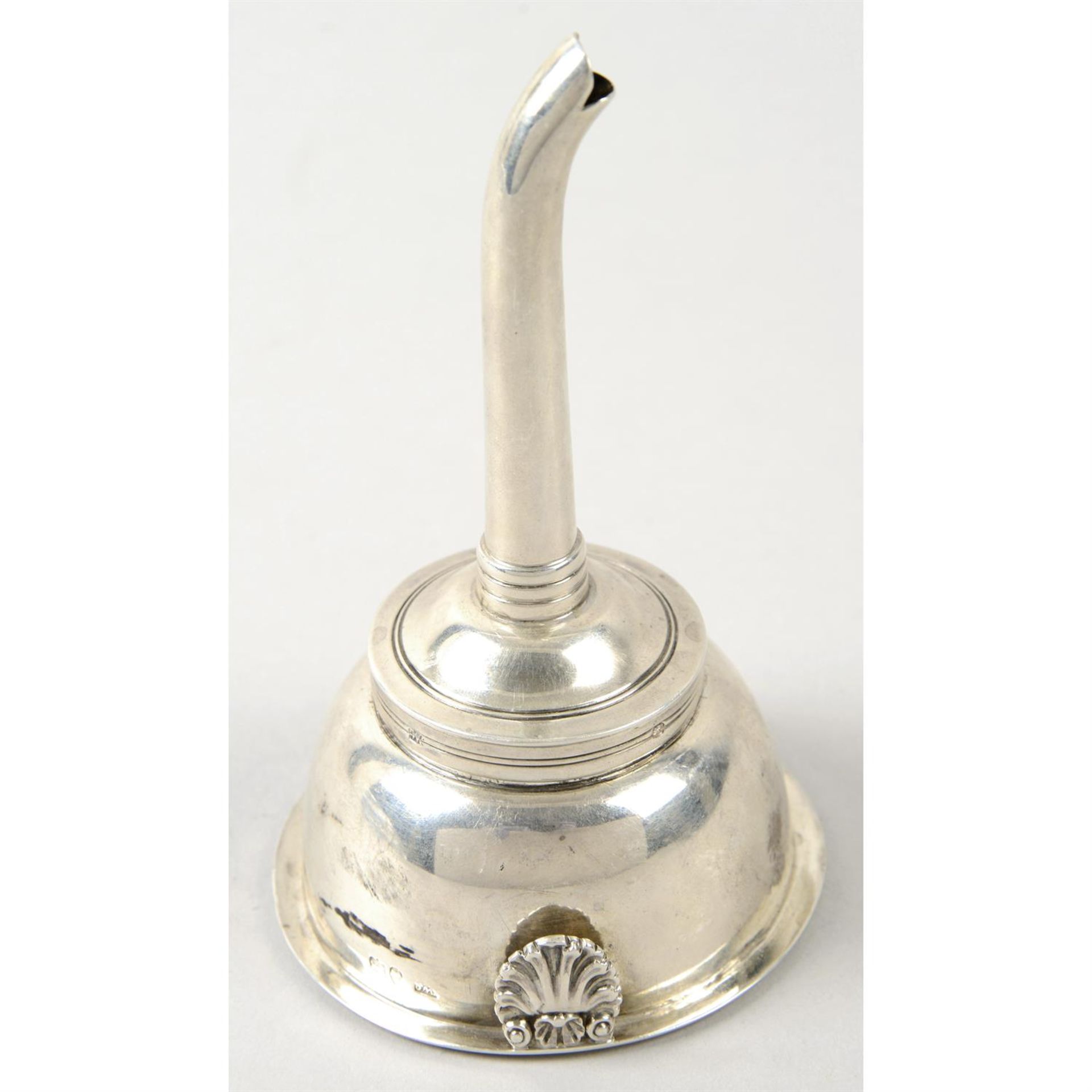 A George IV silver wine funnel.