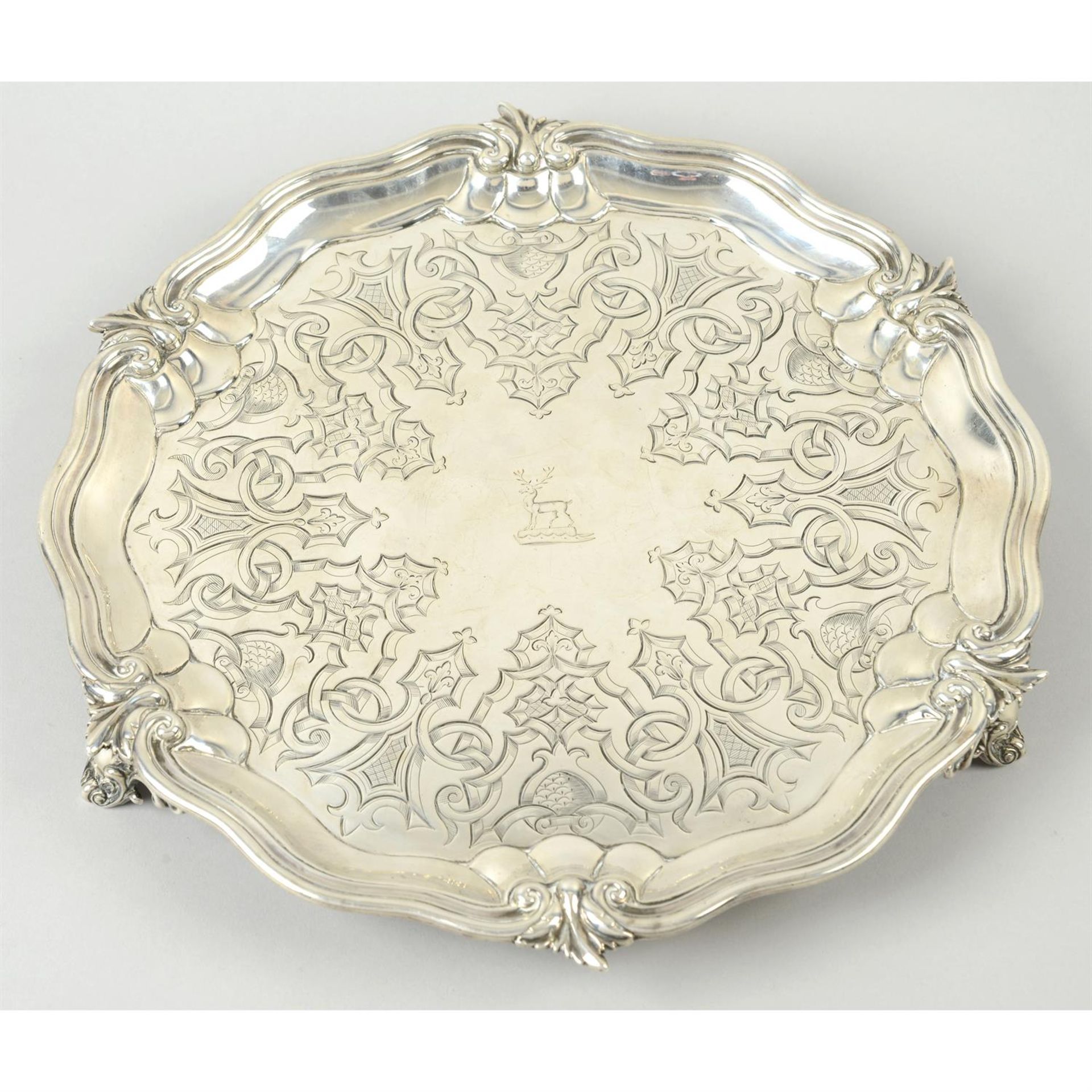 An early Victorian silver salver.