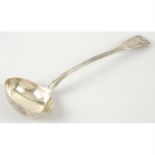 A Victorian silver soup ladle in King's pattern.