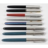 A selection of assorted Parker fountain pens. (8)