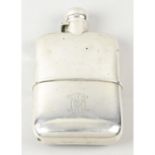 An Edwardian silver hip flask by Sampson Mordan & Co.