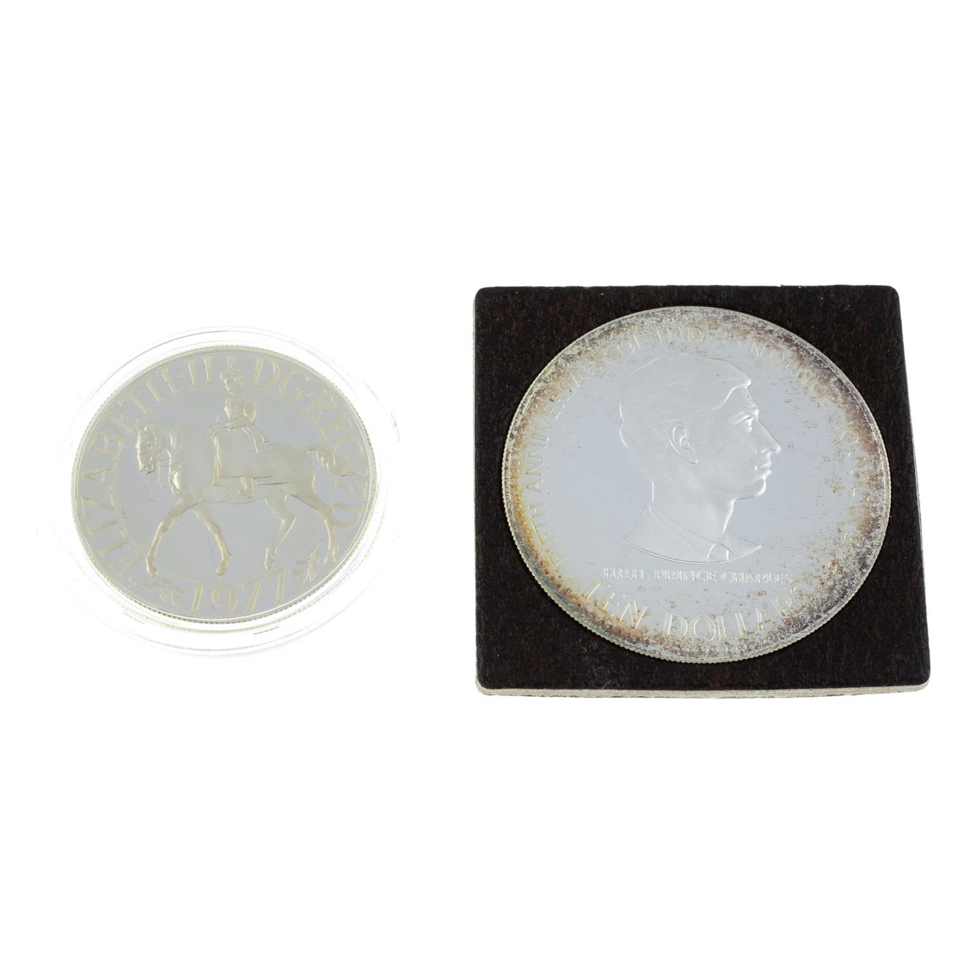 Bahamas, Elizabeth II, proof silver 10-Dollars 1978, together with British proof Silver Jubilee - Bild 2 aus 3