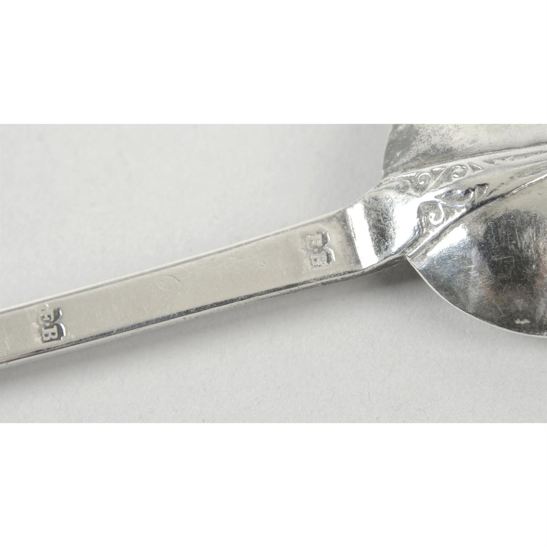 A late 17th century provincial silver Trefid spoon by Eli Bilton, Newcastle. - Image 2 of 3