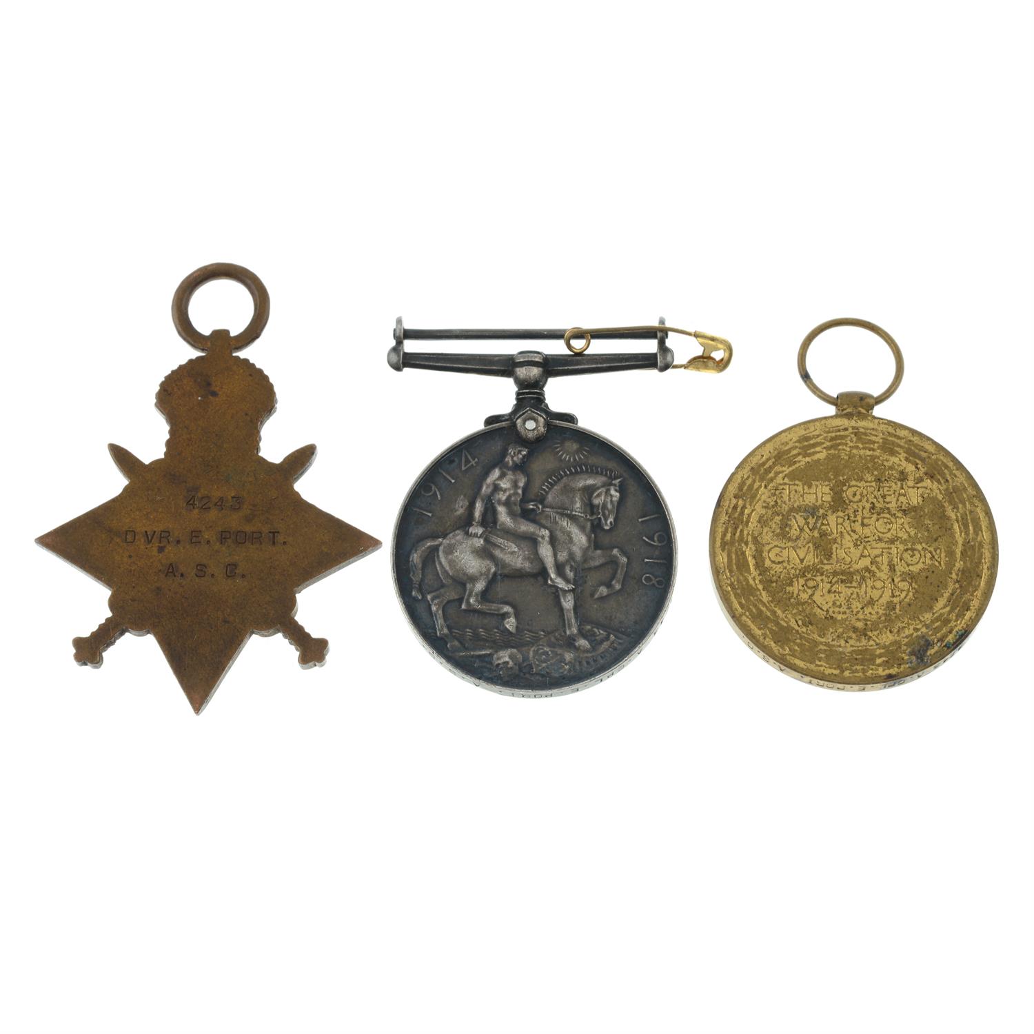 A Great War Trio; together with a Great War Pair & a WWII Defence Medal in postage box. - Image 2 of 4