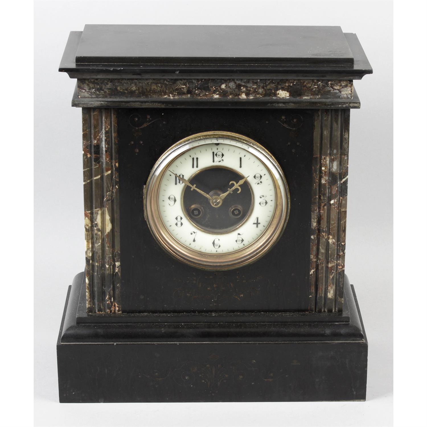 A selection of assorted items, to include various mantel clocks, together with a framed print and