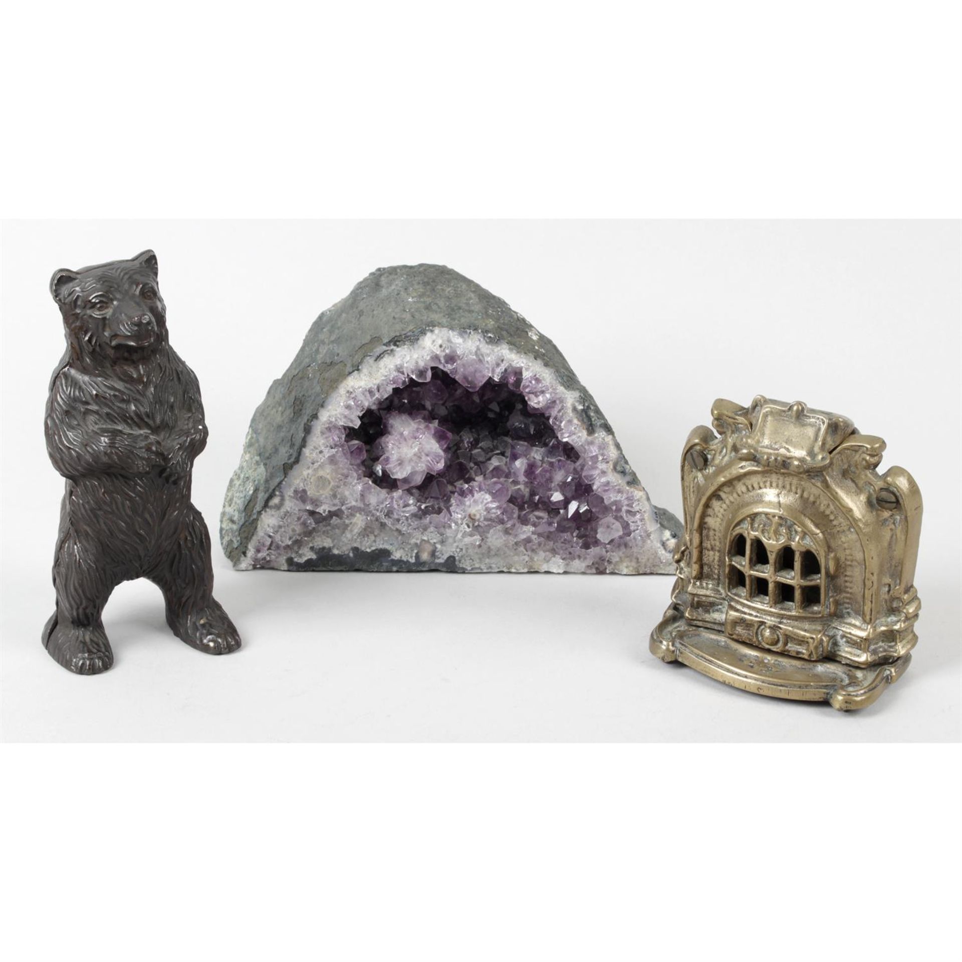 A selection of assorted items, to include a miniature fireplace, a May & Padmore figure,