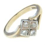An 18ct gold diamond quatrefoil dress ring.