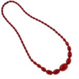 A bakelite single-strand necklace.
