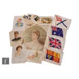 A collection of early 20th Century BDV Cigarettes woven silk cards, large and small sizes to include