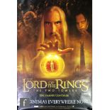 A collection of film banners, assorted genres to include fantasy and action, including Harry