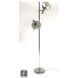 A 1960s chrome plated metal floor lamp by Koch & Lowy, the spreading circular base rising to a