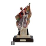 A later 20th Century Elements of Fire Art Deco style figure Aurora 'The Spirit of Light' modelled by
