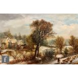 WILLIAM STONE (1814-1913) - 'A watermill in wintertime - scene near Radnor', oil on canvas,