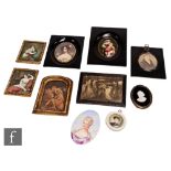 AFTER RAPHAEL - 'The Madonna della Seggiola', miniature enamel on porcelain plaque, oval, framed,