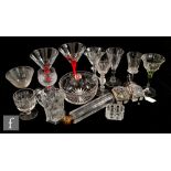 A collection of 19th Century and later clear crystal drinking glasses and table glass to include