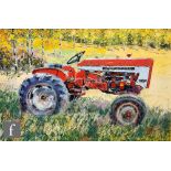 PETER BURDEN (CONTEMPORARY) - 'International' tractor, Bear Creek, Evergreen, Colorado', acrylic