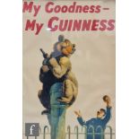 A Guinness advertising poster, after John Gilroy, illustrated with a bear and a keeper, inscribed '