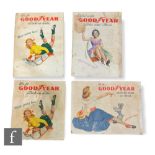 A collection of 1950s Goodyear 'Stick On Soles' shop counter display posters, 41cm x 36cm and 49cm x