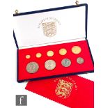 An Elizabeth II 1972 Balliwick of Jersey nine gold and silver coin set to commemorate twenty five
