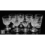 A group of seven North counties pressed glass goblets to include examples from John Derbyshire
