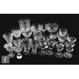 A collection of 19th Century and later stem ware and table glass to include jelly glasses, penny